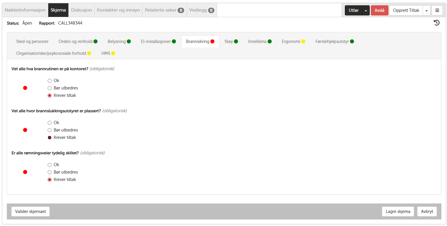 Registrering av vernerunde og nøkkelinformasjon